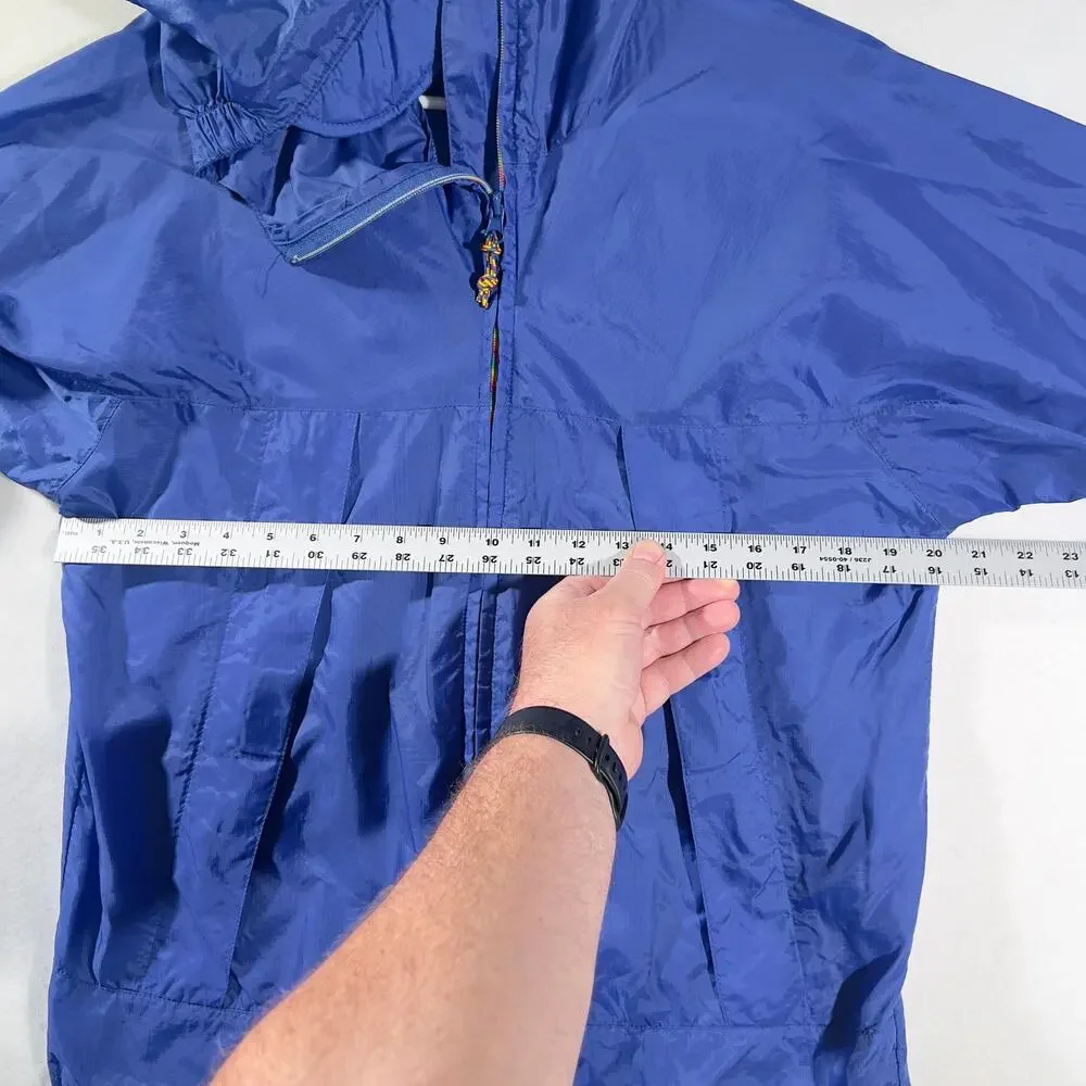 Head Nylon Wind Shell Mens Hooded Full Zip Adjustable Cuffs Waist Rainbow Zipper